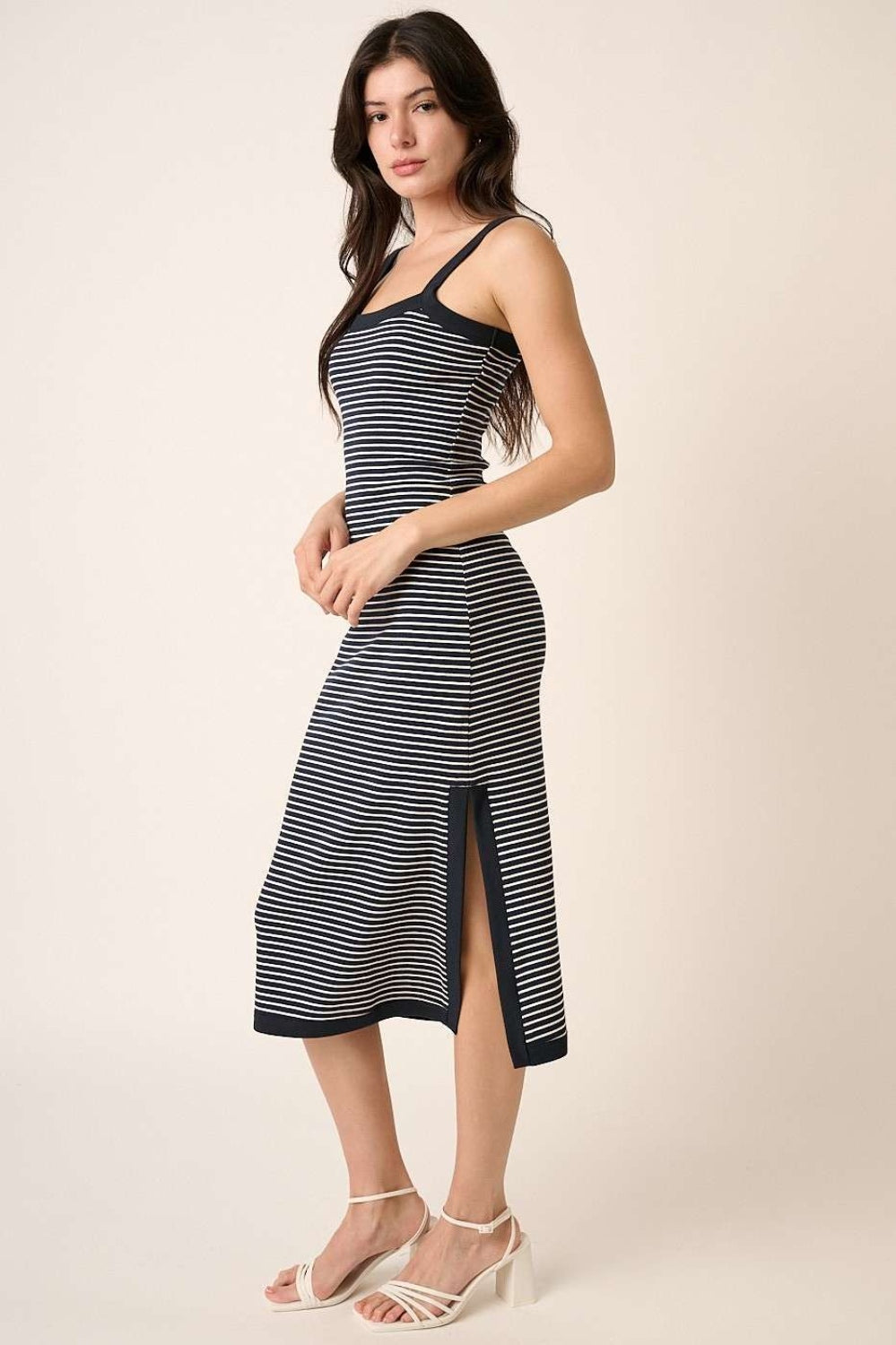 Mittoshop Contrast Striped Midi Cami Dress Trendsi