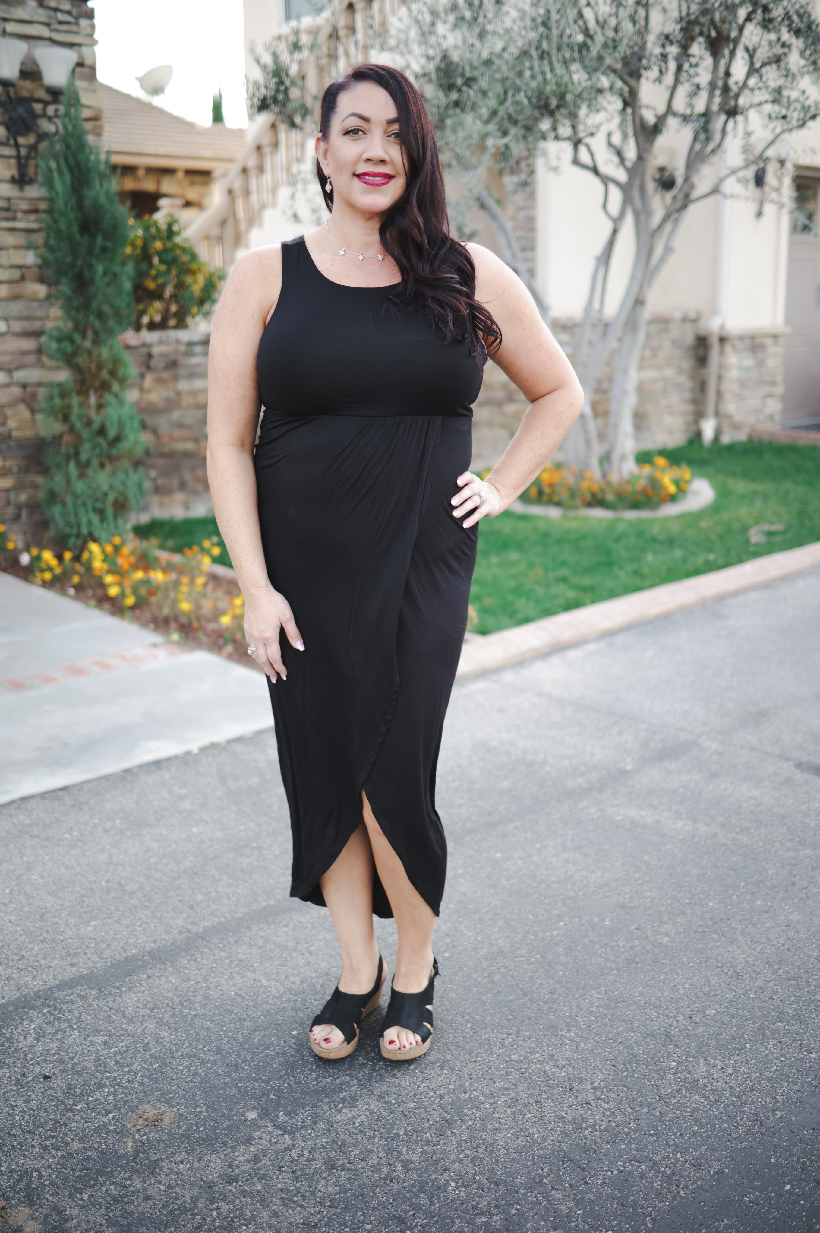 Lily Tulip Maxi Dress in Black Boutique Simplified