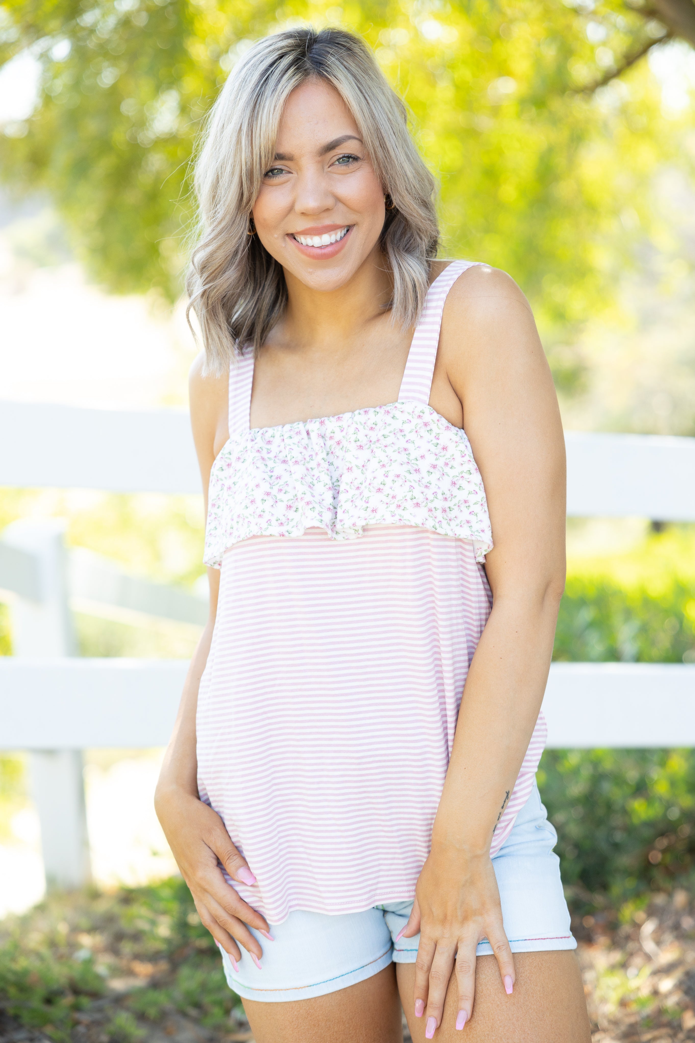 Alluring Ruffled Tank Boutique Simplified