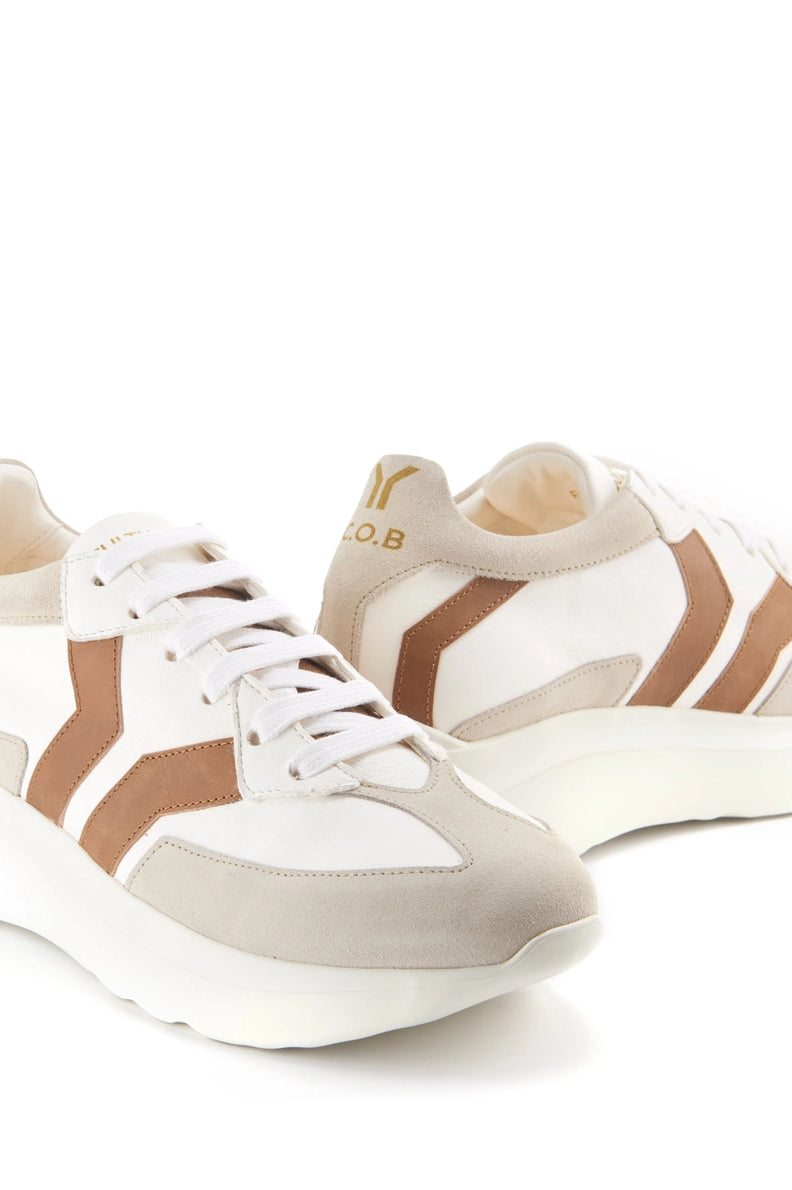 Free Soul 4 Women's White Low Cut Leather Sneakers | Handmade in Italy C.O.B. by Culture of Brave