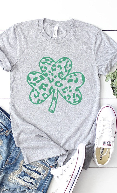 Green Leopard Clover Graphic Tee PLUS Kissed Apparel