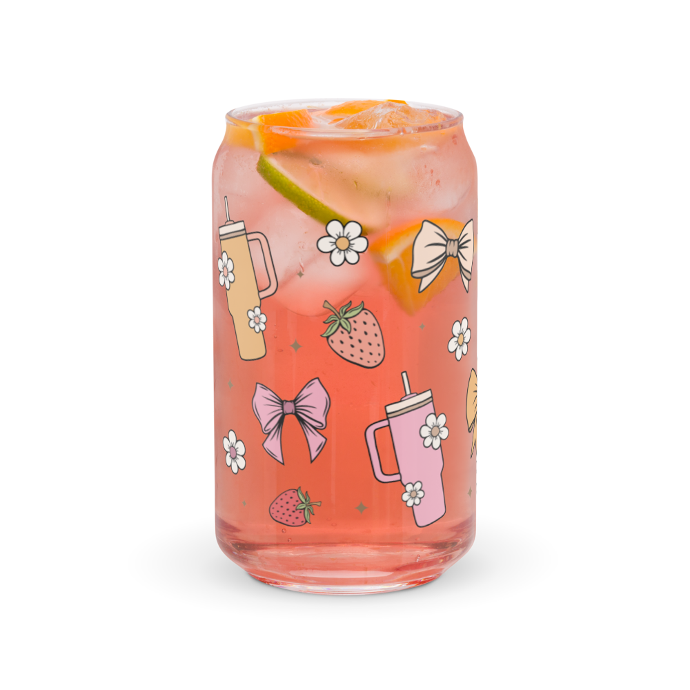 Girly Summer 16oz. Can-shaped Glass Casual Chic Boutique