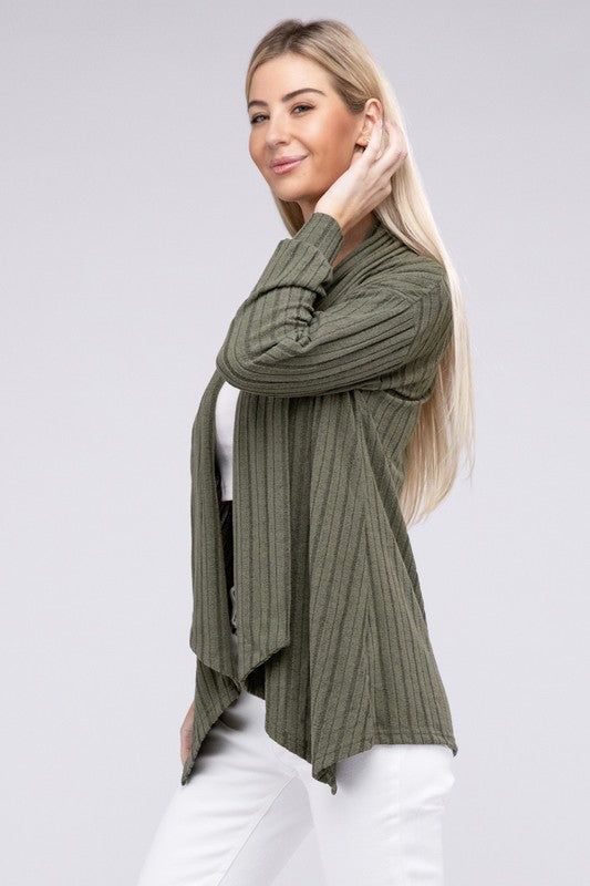 Long Sleeve Open Front Cardigan Nuvi Apparel