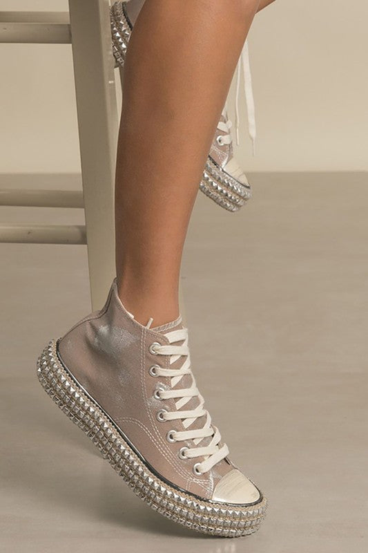 D-CHANTEL-HIGH TOP, STUDS, SNEAKERS Let's See Style