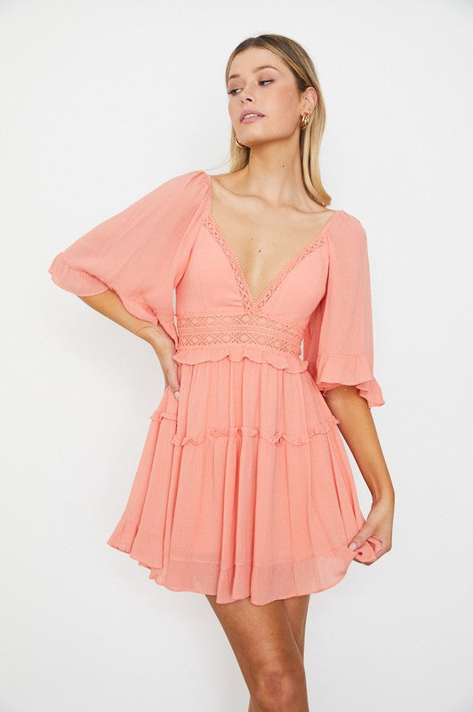 Flutter Sleeved Mini Dress One and Only Collective Inc