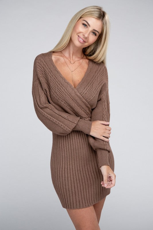 Cable Knit Sweater Dress Nuvi Apparel