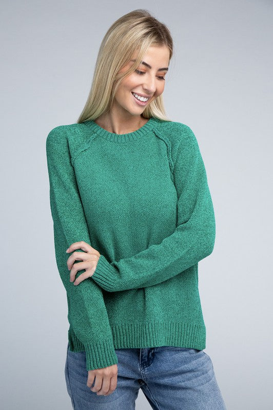 Raglan Chenille Sweater ZENANA