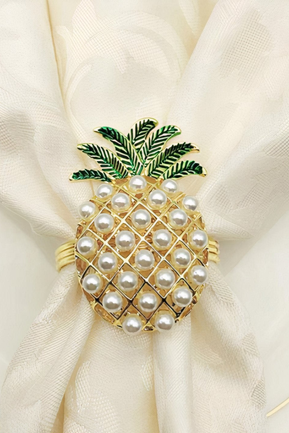 ClaudiaG Pineapple Napkin Ring Set