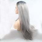 13*3" Lace Front Wigs Synthetic Long Straight 24" 130% Density Trendsi