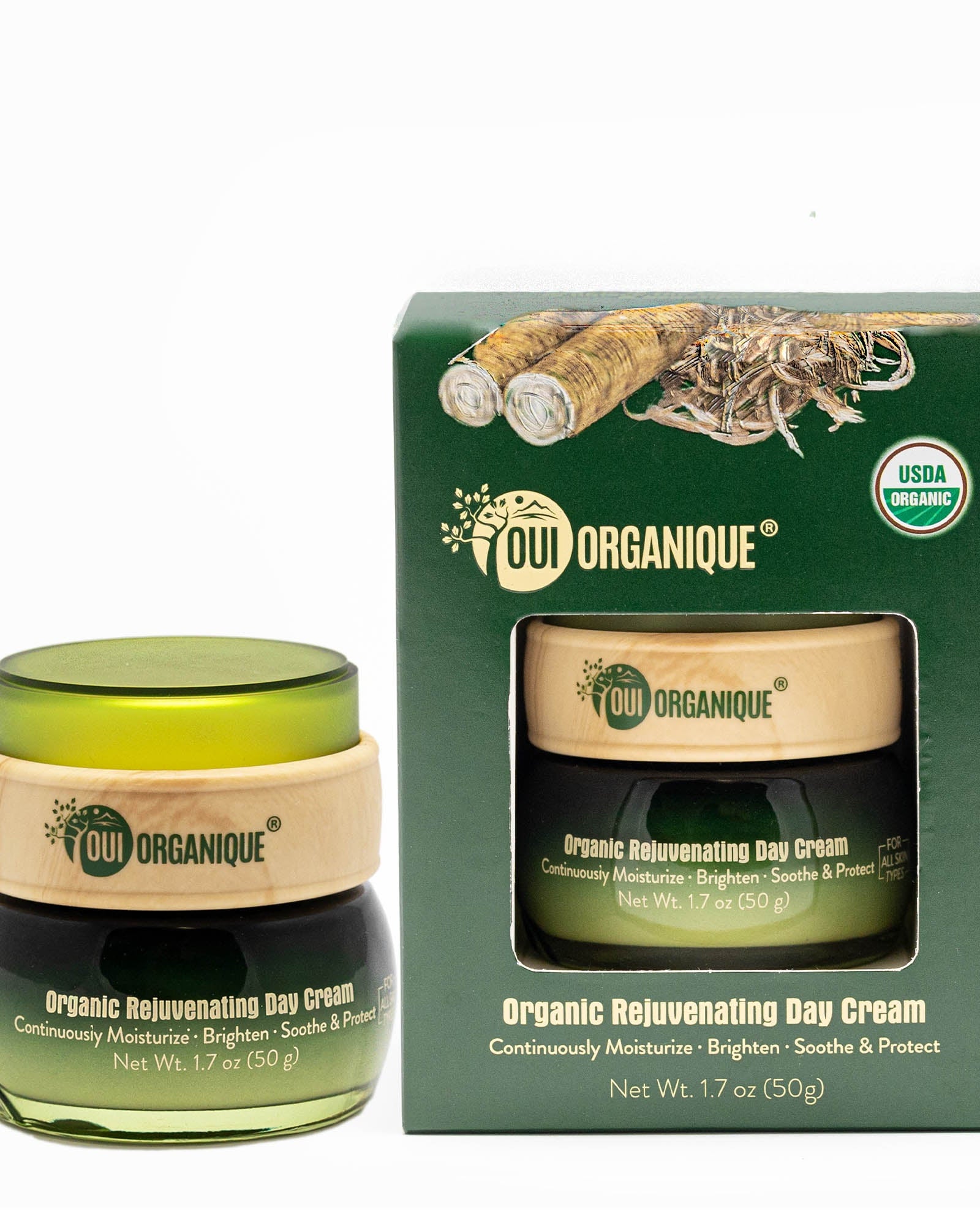 Certified Organic Rejuvenating Day Cream burdock Root|Detoxify |brighten| OUI ORGANIQUE