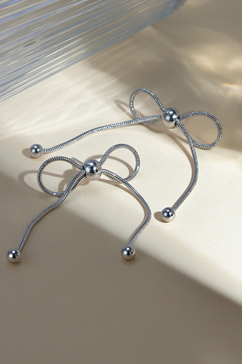 Stainless Steel Bow Earrings Trendsi