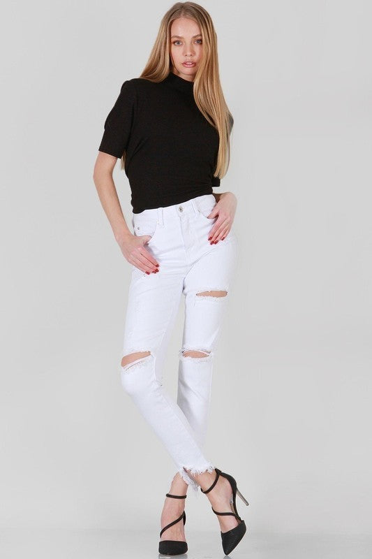 DISTRESSED HIGH RISE SKINNY SPECIAL A JEANS