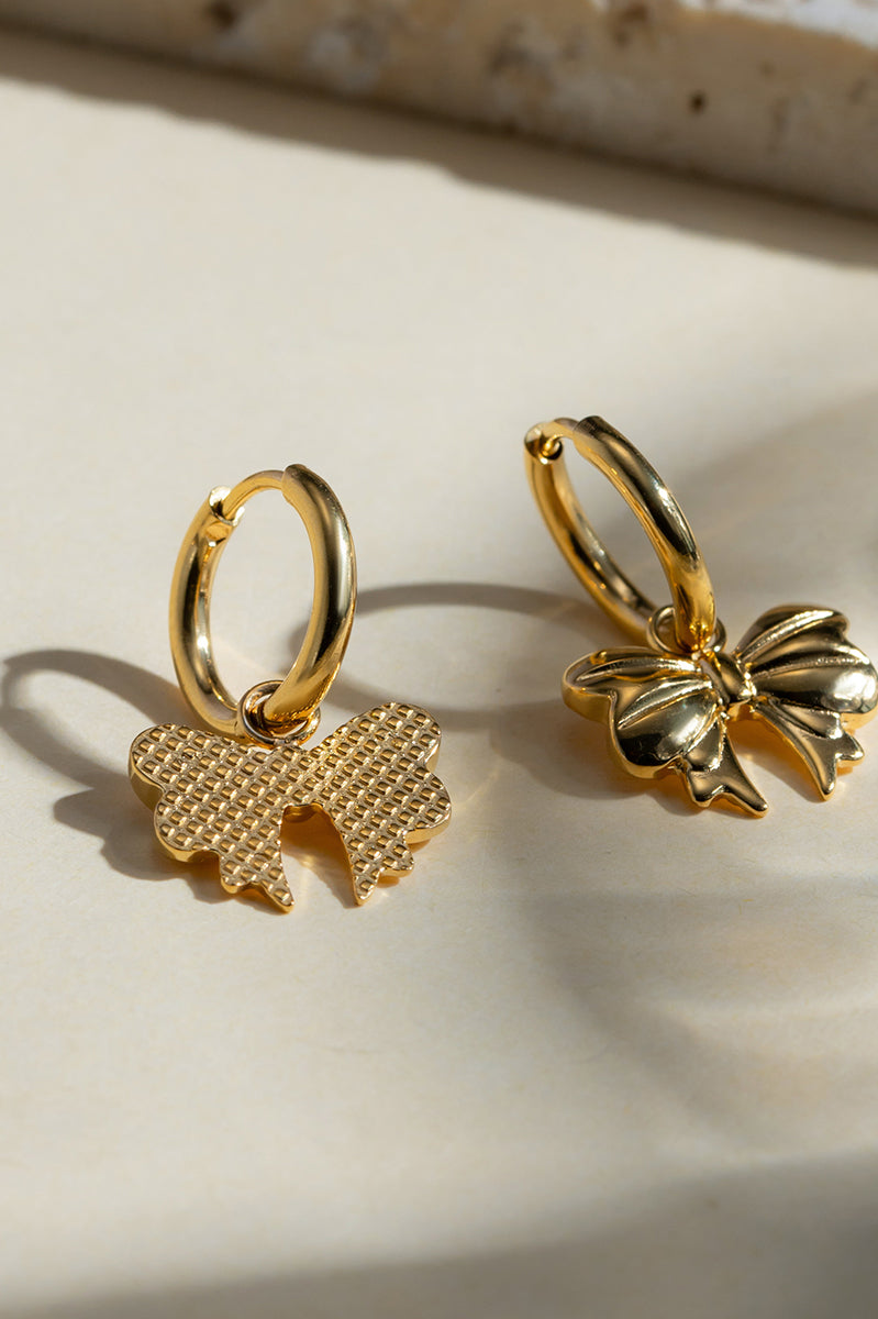 18K Gold-Plated Bow Earrings Trendsi
