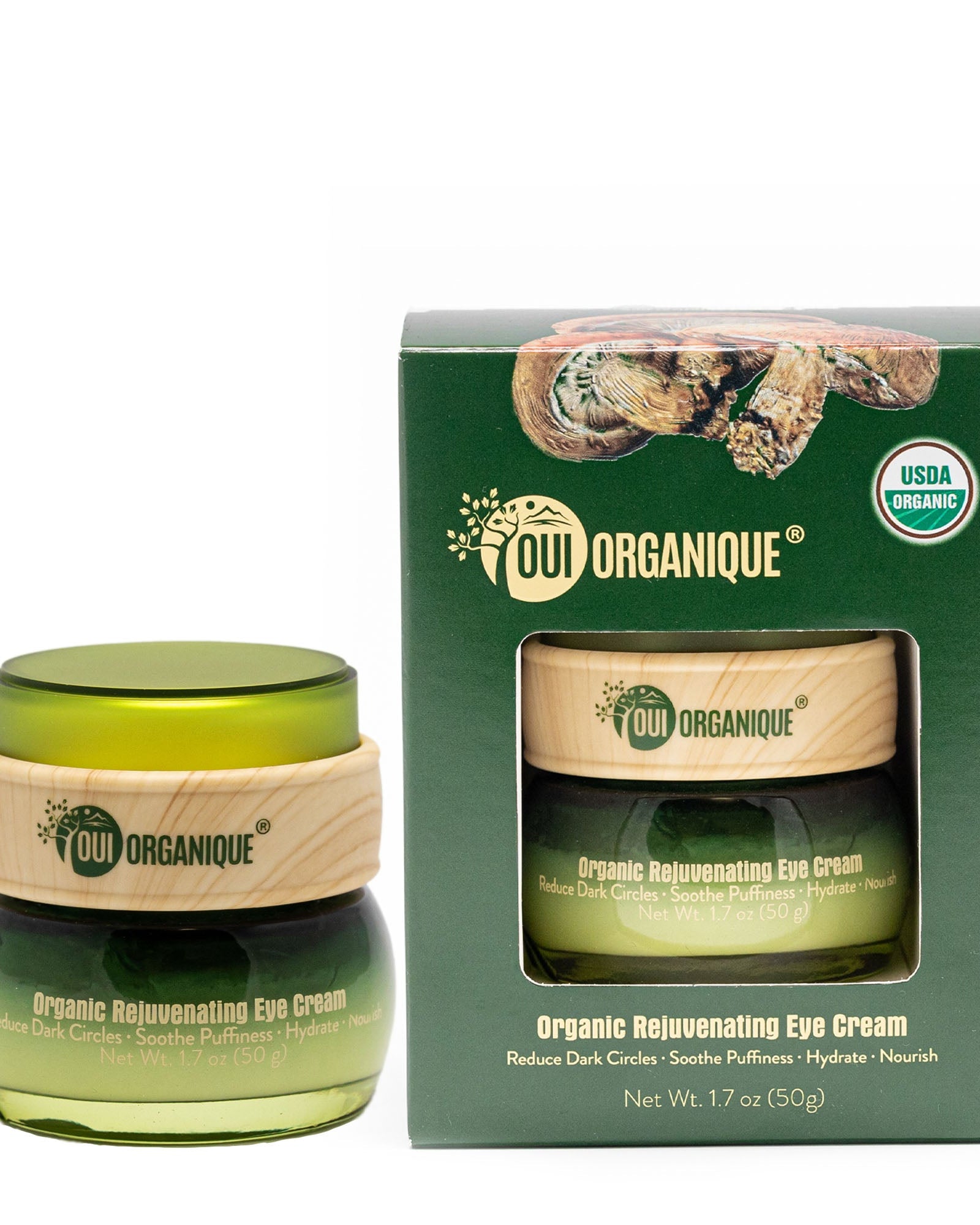 Certified Organic Rejuvenating Eye Cream Shiitake mushroom|dark circles|puffiness OUI ORGANIQUE