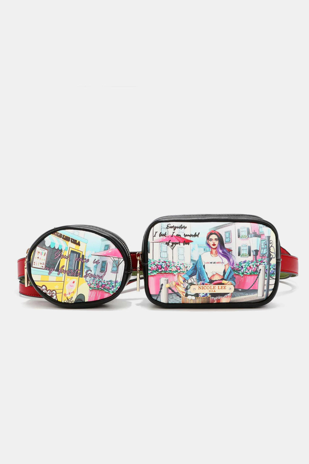 Nicole Lee USA Double Pouch Fanny Pack Trendsi