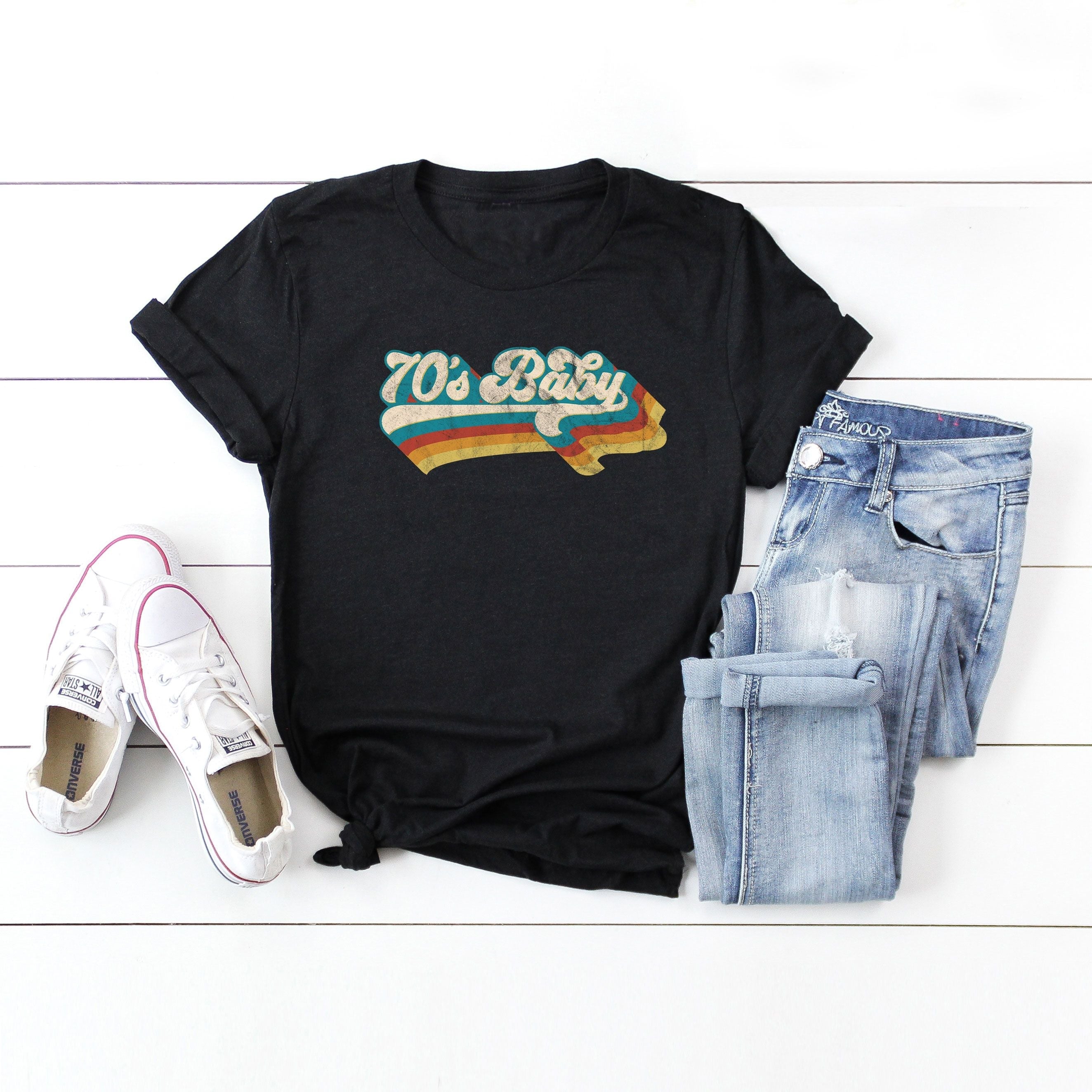 70's Baby | Short Sleeve Graphic Tee Olive and Ivory Retail