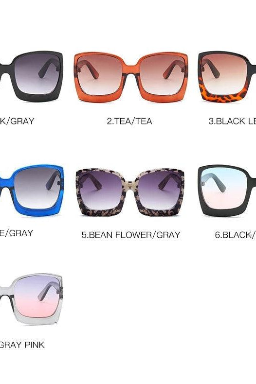 Ready to Ship | Black/Blue/ Pink Megan Oversized Gradient Sunglasses JuliaRoseWholesale