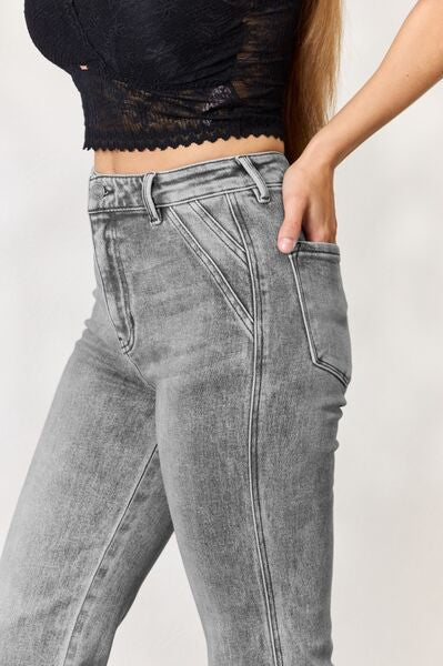 Kancan High Waist Slim Flare Jeans Trendsi