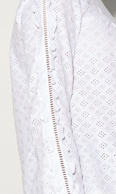 BRIELLE white ruffle sleeves blouse GILD