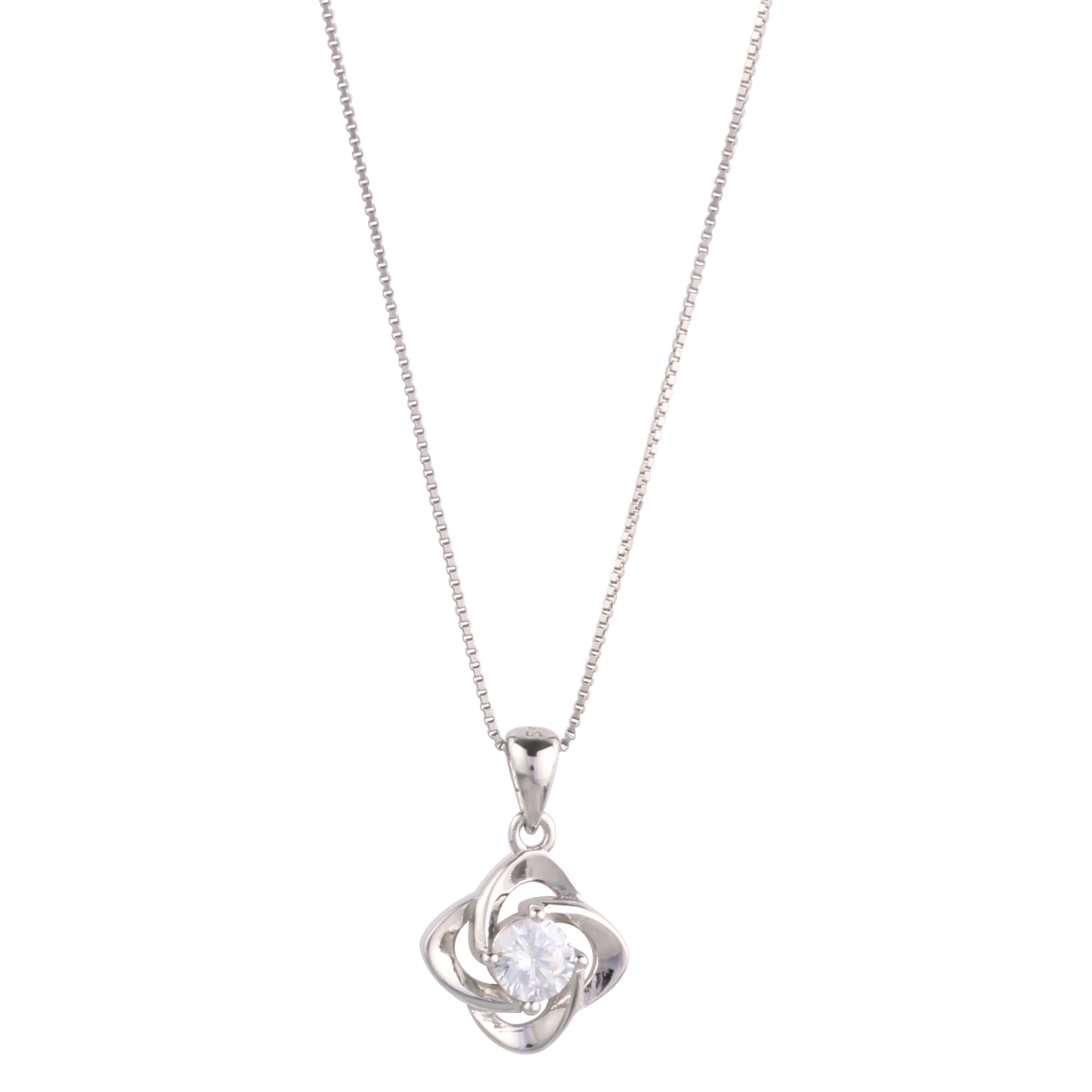 925 Sterling Silver Love Knot Pendant Necklace Nichestar