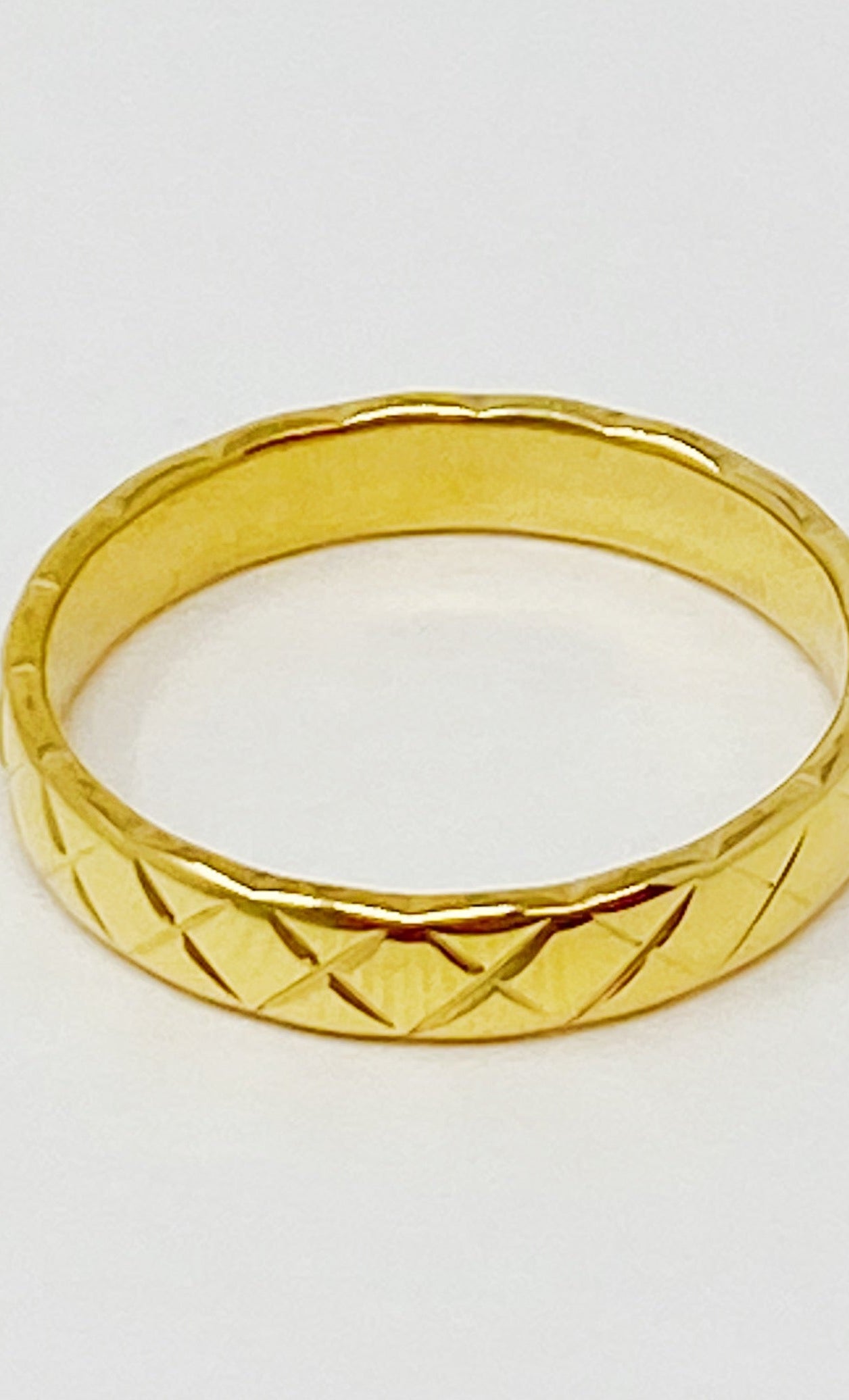 Gold Quilted Ring Ellisonyoung.com