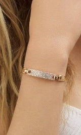 18k Gold Plated Crystal ID Bracelet Bougiest Babe