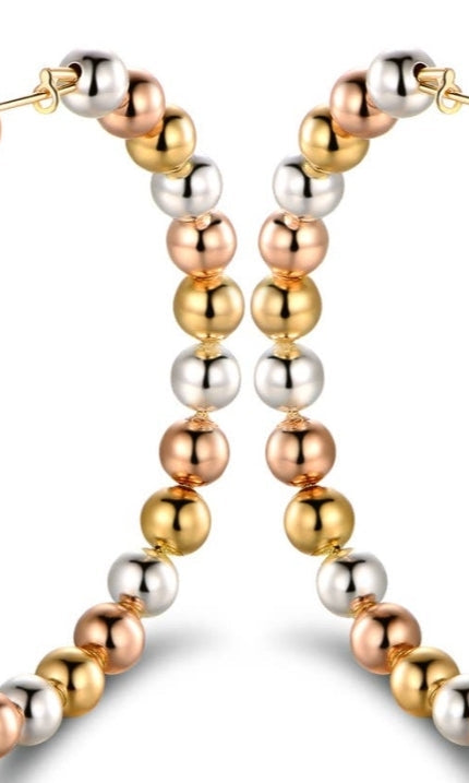 18k Gold Plated Multi Colored Ball Hoop Earrings Bougiest Babe