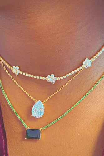 Stella Shiny Flower Necklace Ellisonyoung.com