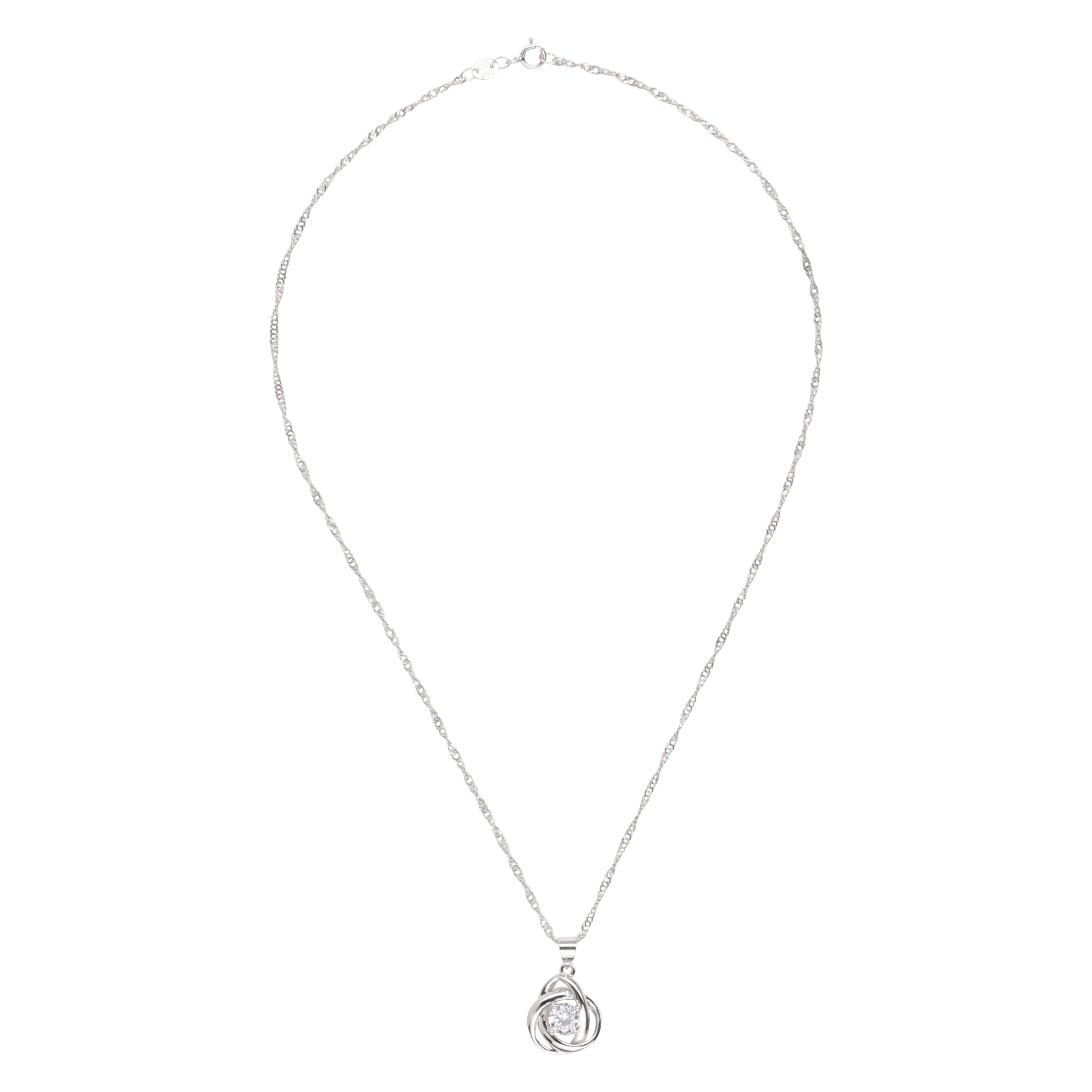 Round Knot Pendant Necklace with Cubic Zirconia Nichestar