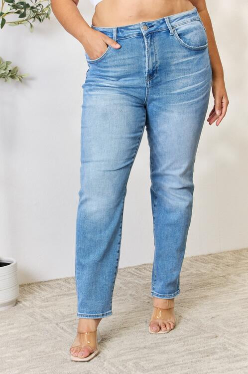 RISEN Full Size Mid Rise Skinny Jeans Trendsi