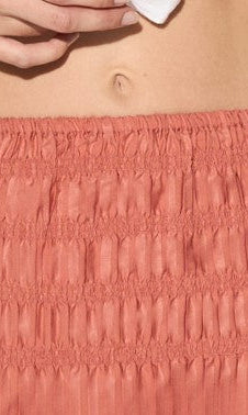 ELEA Coral pink pleated midi skirt GILD