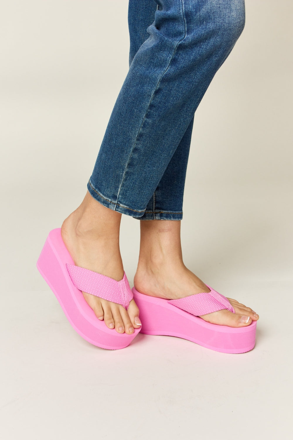 WILD DIVA Open Toe Platform Wedge Sandals Trendsi