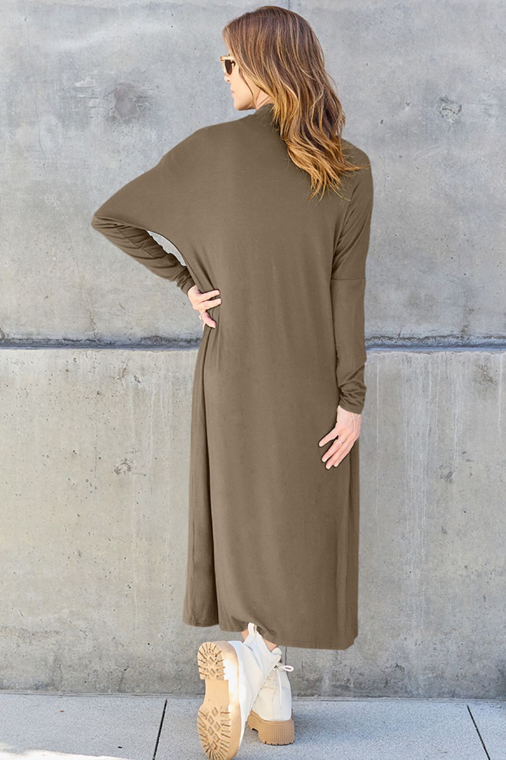 Basic Bae Full Size Open Front Long Sleeve Cover Up Trendsi