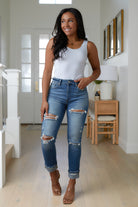 Belinda High Rise Distressed Straight Jeans Ave Shops