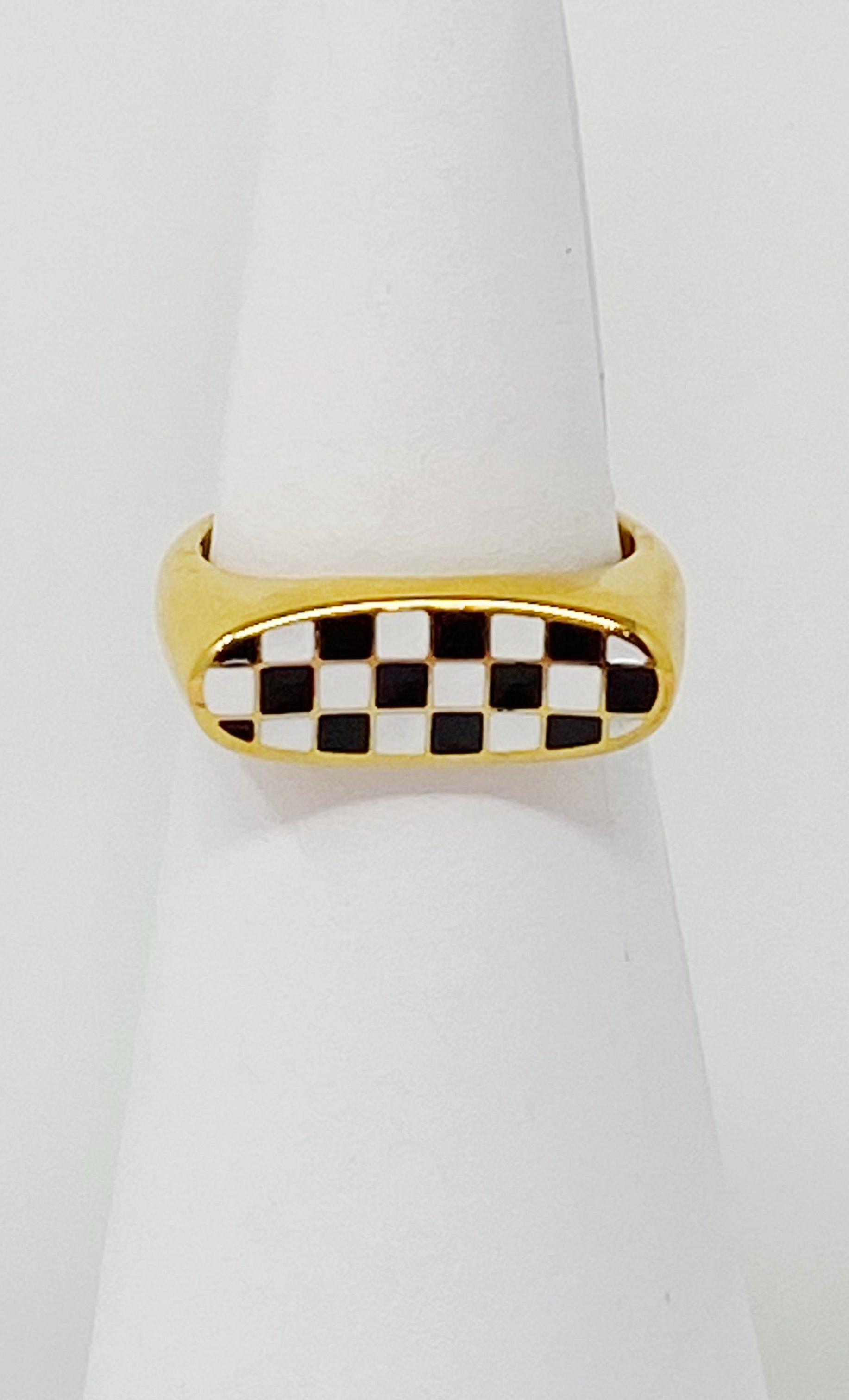 Checkered Oblong Ring Ellisonyoung.com