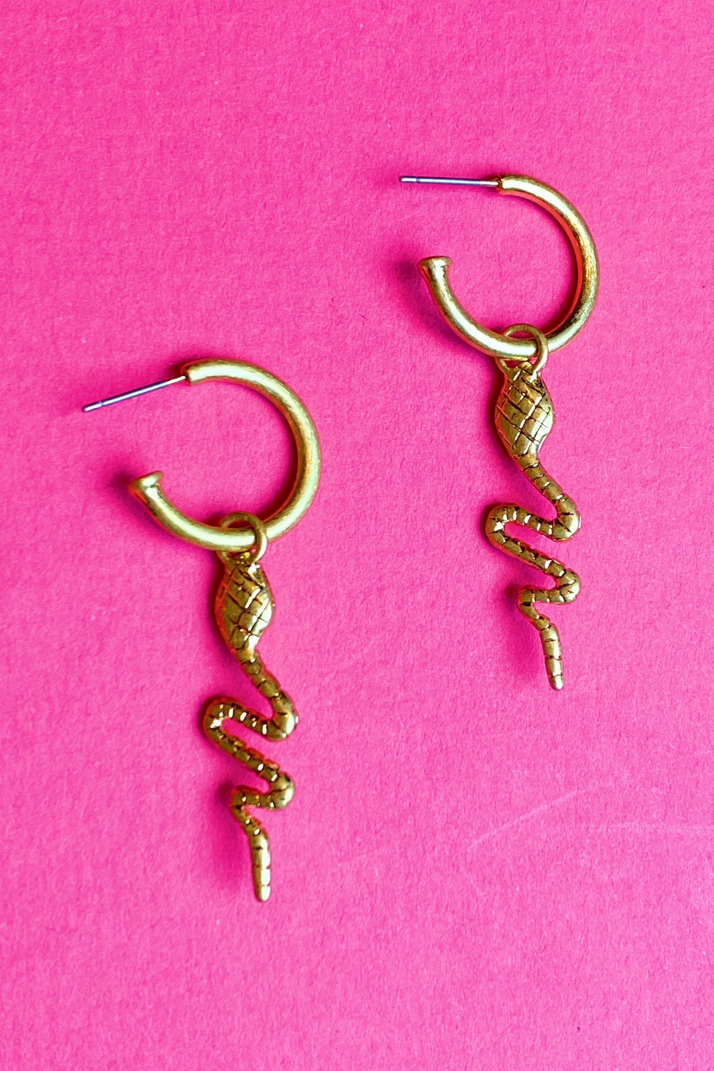 Viper Vibes Earrings, Gold Ellisonyoung.com