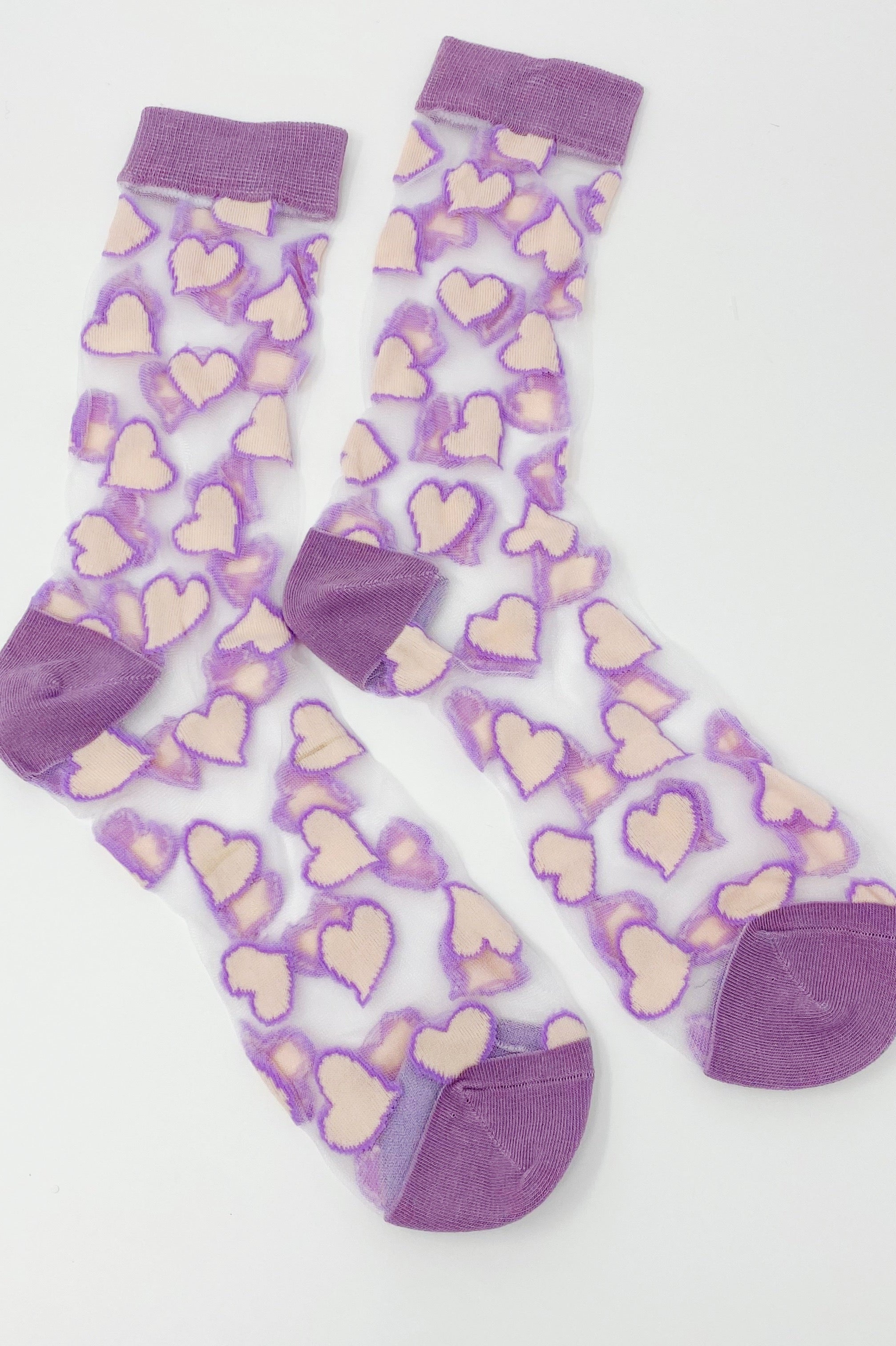 Heartful Love Sheer Socks Ellisonyoung.com