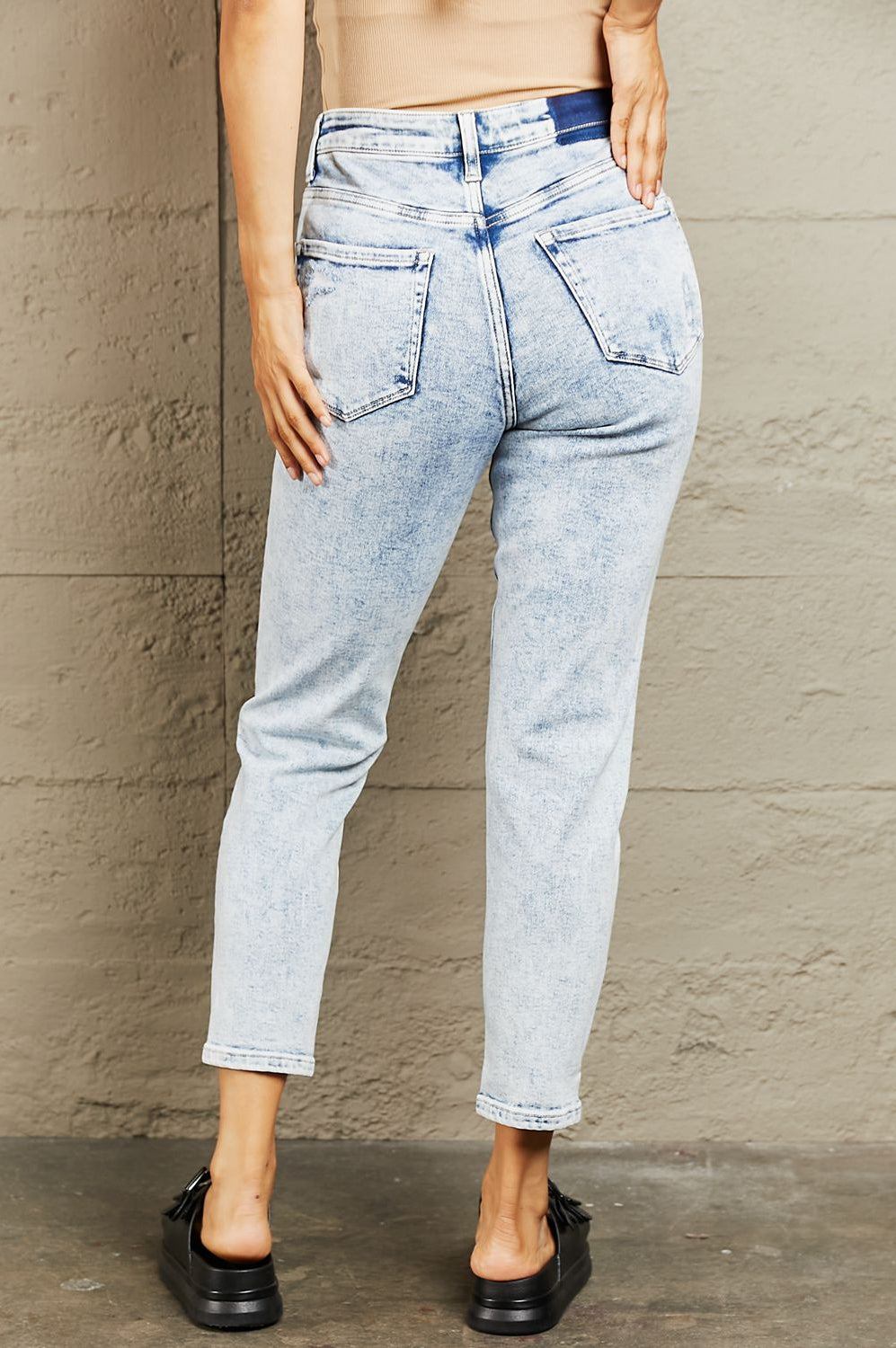 BAYEAS High Waisted Acid Wash Skinny Jeans Trendsi