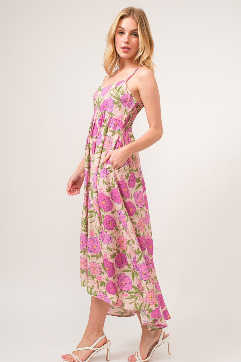 And The Why Floral High-Low Hem Cami Dress Trendsi
