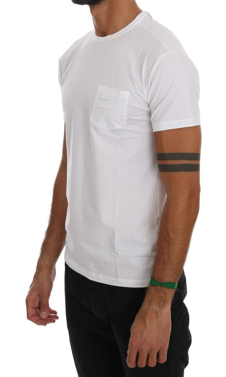 Daniele Alessandrini White Cotton Crewneck T-Shirt GENUINE AUTHENTIC BRAND LLC
