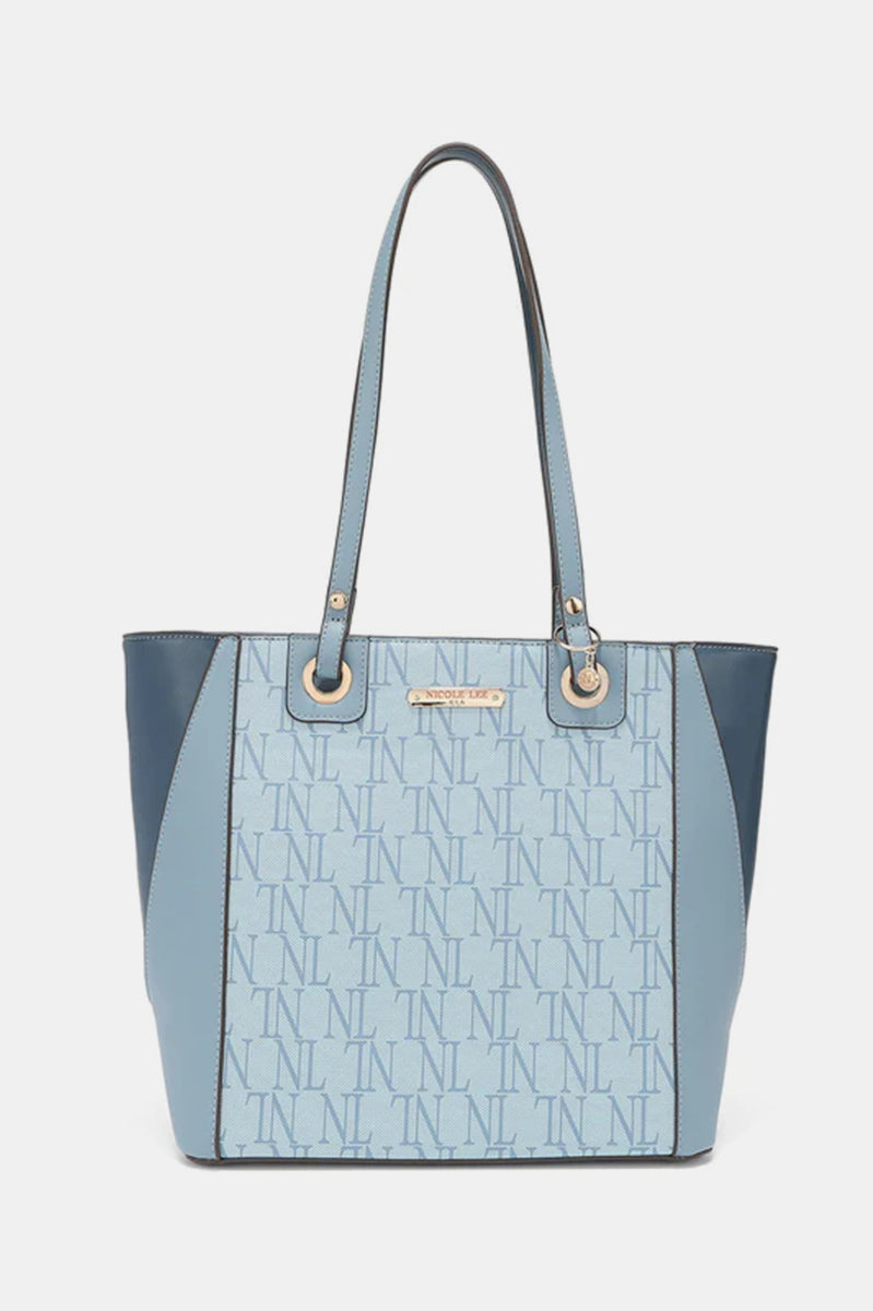 Nicole Lee USA 3-Piece Letter Print Texture Handbag Set Trendsi