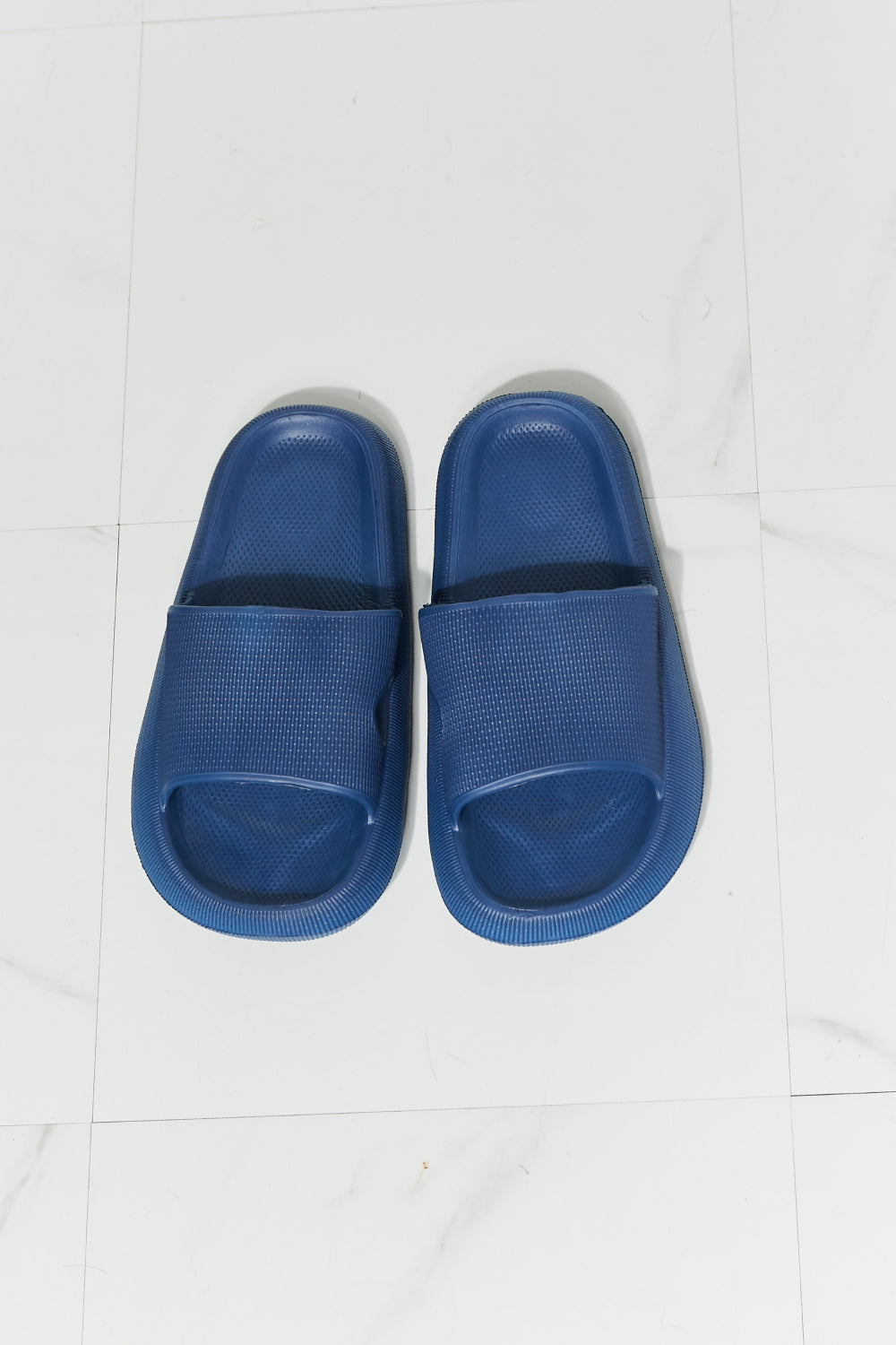 MMShoes Arms Around Me Open Toe Slide in Navy MMShoes