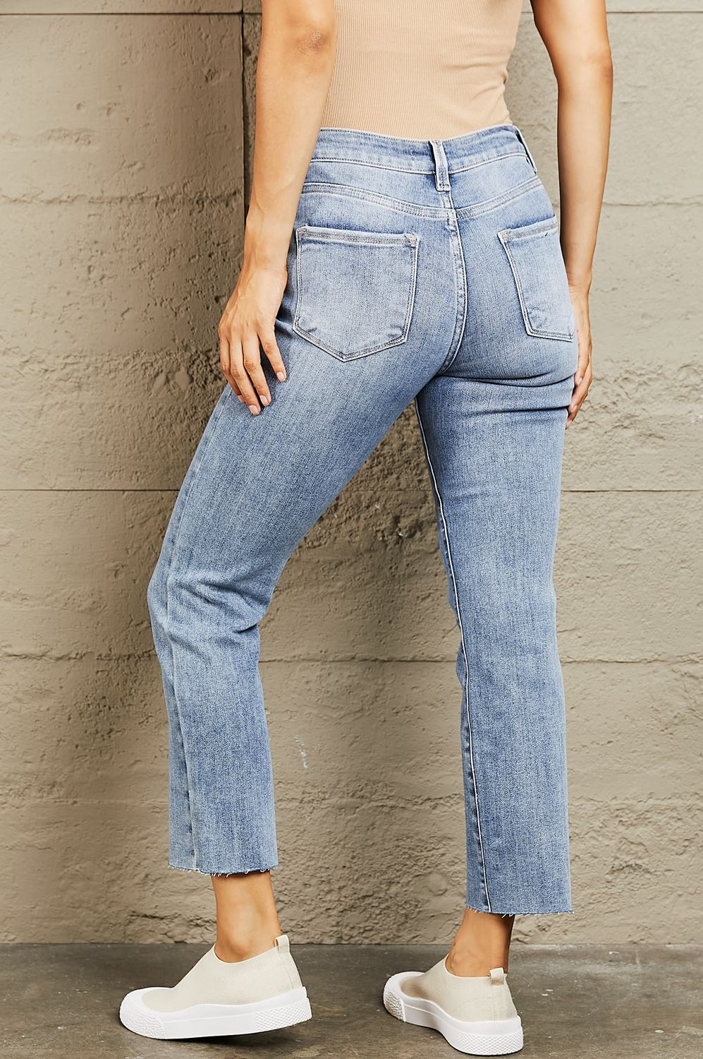 BAYEAS Mid Rise Cropped Slim Jeans Trendsi