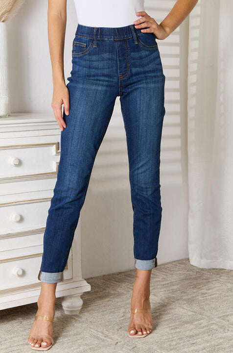 Judy Blue Full Size Skinny Cropped Jeans Trendsi