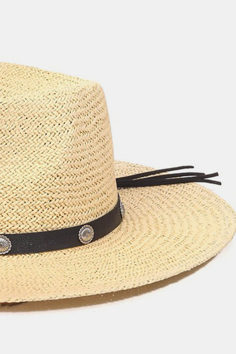 Fame Belt Strap Straw Hat Trendsi