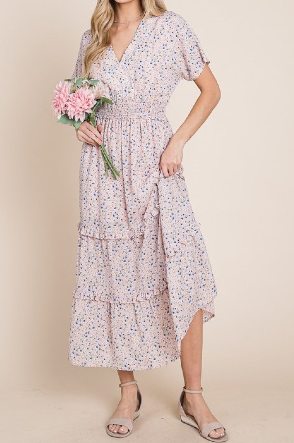 HEYSON Sweet Talk Kimono Sleeve Maxi Dress in Blush Pink HEYSON