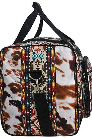 Tribal Cow NGIL Canvas 23" Duffle Bag Branding Iron Western Wear