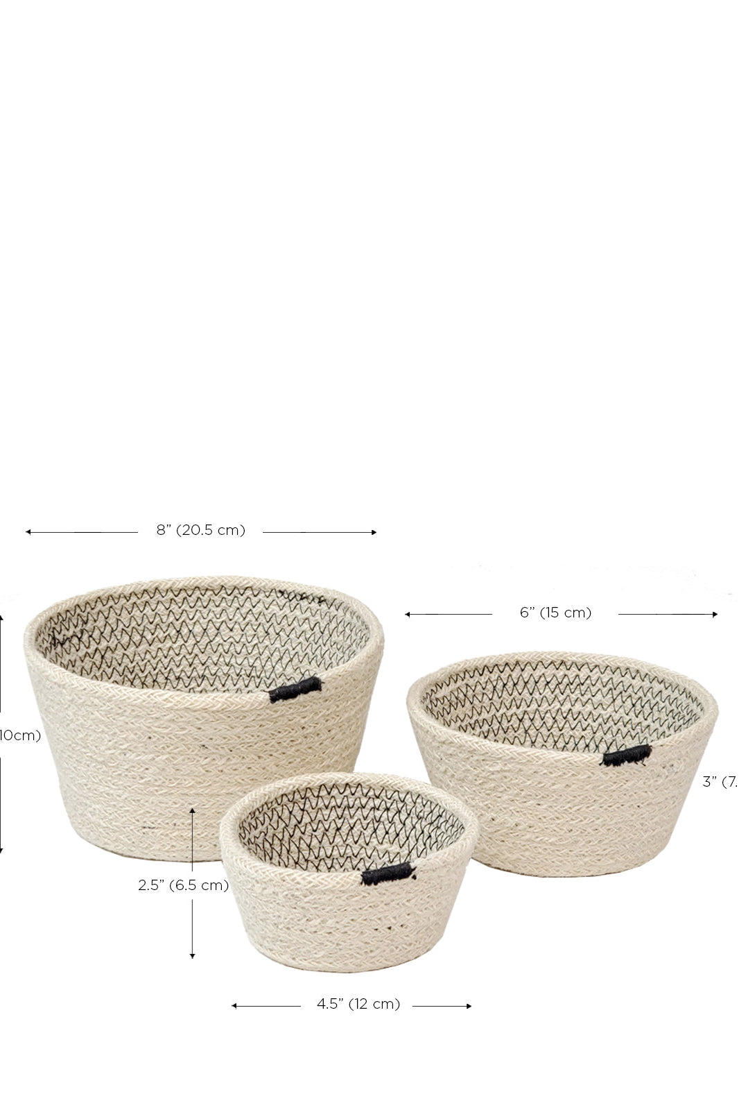 Amari Bowl with Black Stitching (Set of 3) The Groovalution