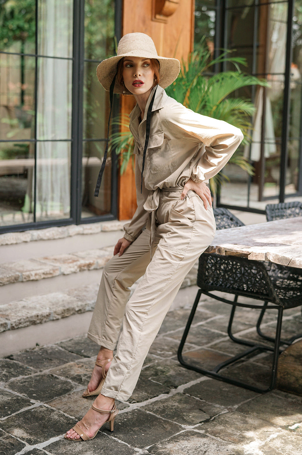 Amelia Recycled Travel Jumpsuit, in Sand Beige The Groovalution