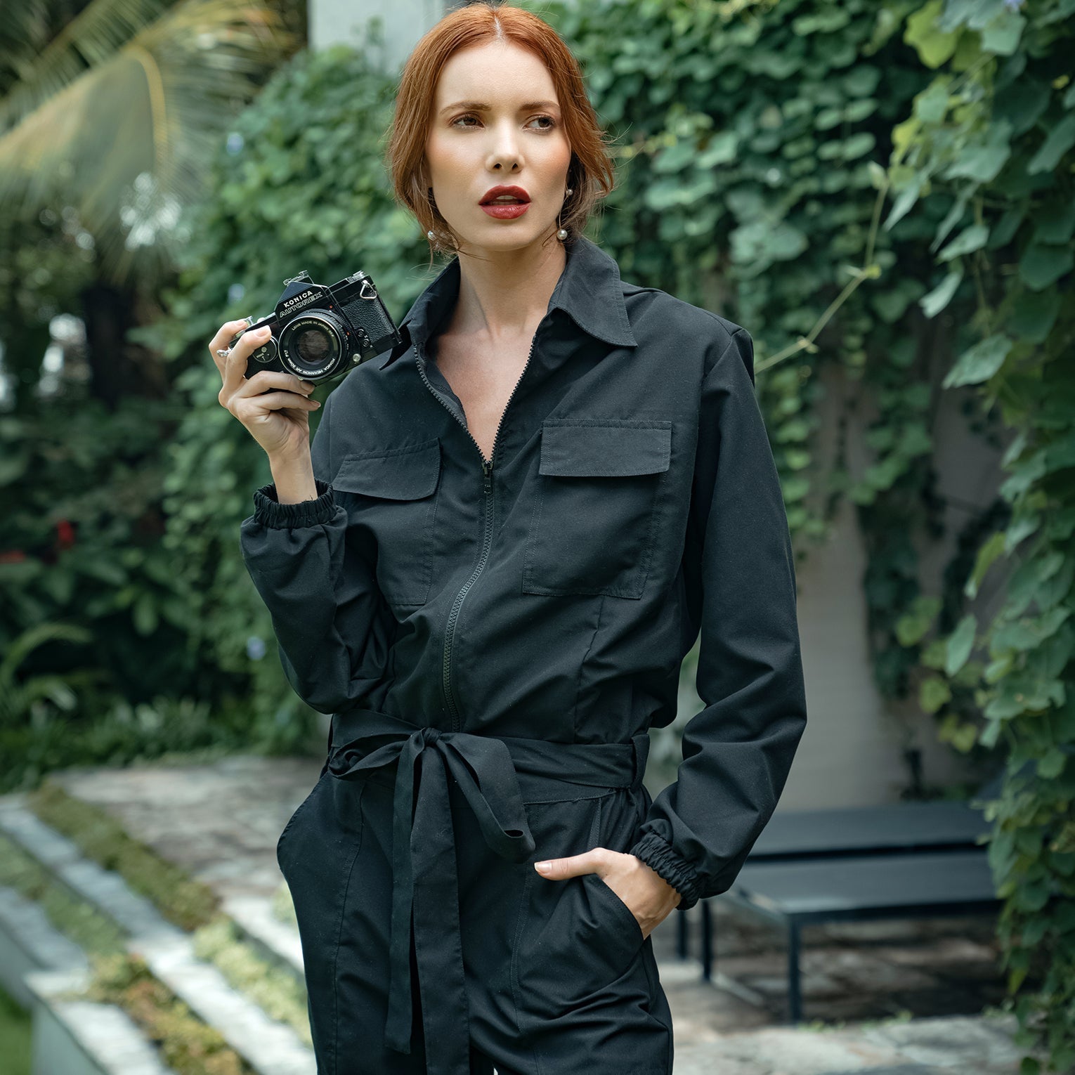 Amelia Recycled Travel Jumpsuit, in Black The Groovalution